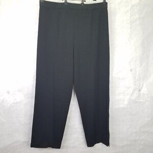 Exclusively Misook Dress Pant Women XL Black Pull On Stretch Ponte Knit Wide Leg